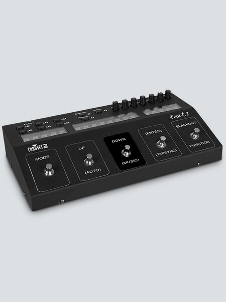 FOOTC2 FOOT-C IS A COMPACT 36-CHANNEL DMX FOOT CONTROLLER THAT CAN CONTROL UP TO 6 SIX-CHANNEL FIXTURES AND